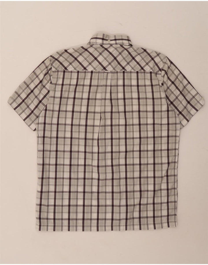 Мужская рубашка с коротким рукавом Ben Sherman, хлопковая клетка среднего серого цвета