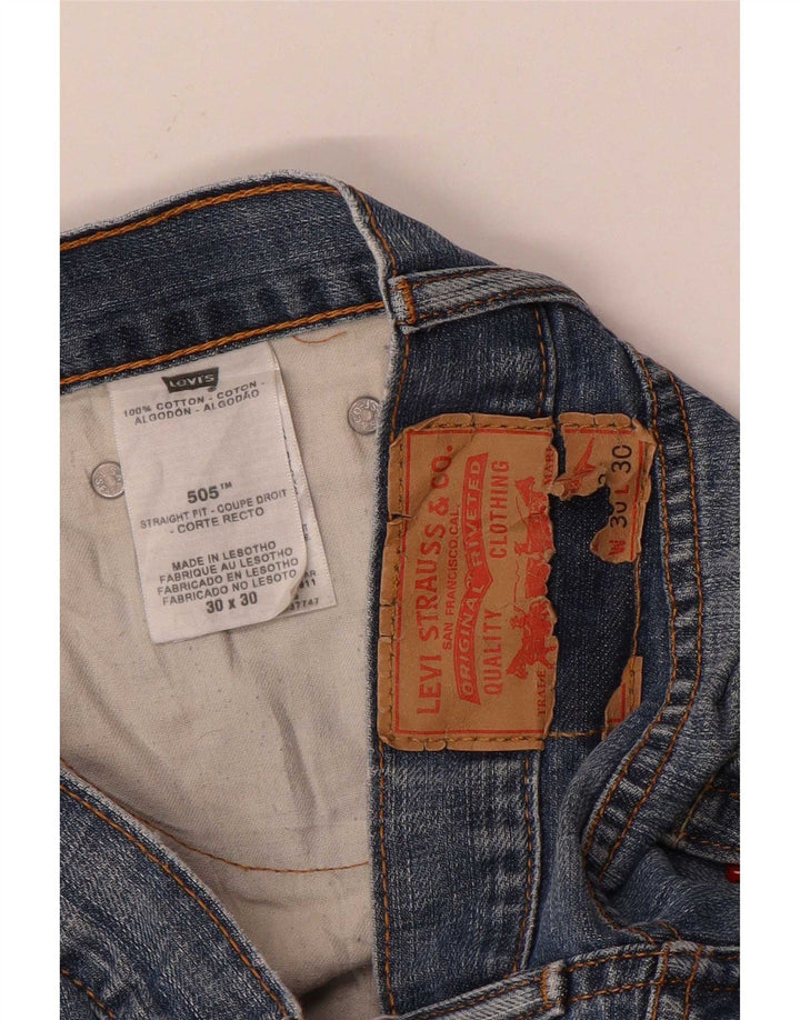 Мужские прямые джинсы Levi's 505 W30 L30 синие, хлопок