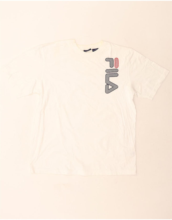 FILA Mens Graphic T-Shirt Top XL White Cotton Vintage Fila and Second-Hand Fila from Messina Hembry 