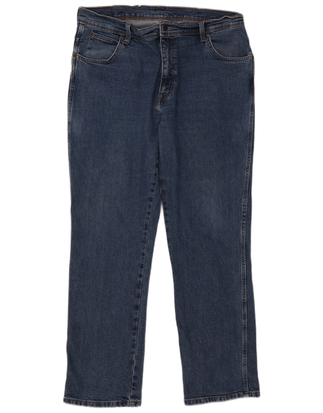 Мужские прямые джинсы Wrangler стандартного кроя W38 L32, синие, хлопок