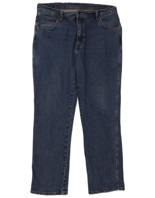 Мужские прямые джинсы Wrangler стандартного кроя W38 L32, синие, хлопок
