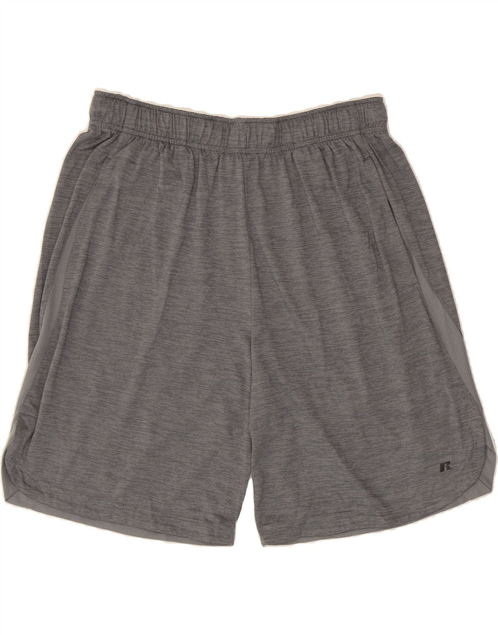 RUSSELL ATHLETIC Mens Sport Shorts Medium  Grey Flecked Polyester Vintage Russell Athletic and Second-Hand Russell Athletic from Messina Hembry 