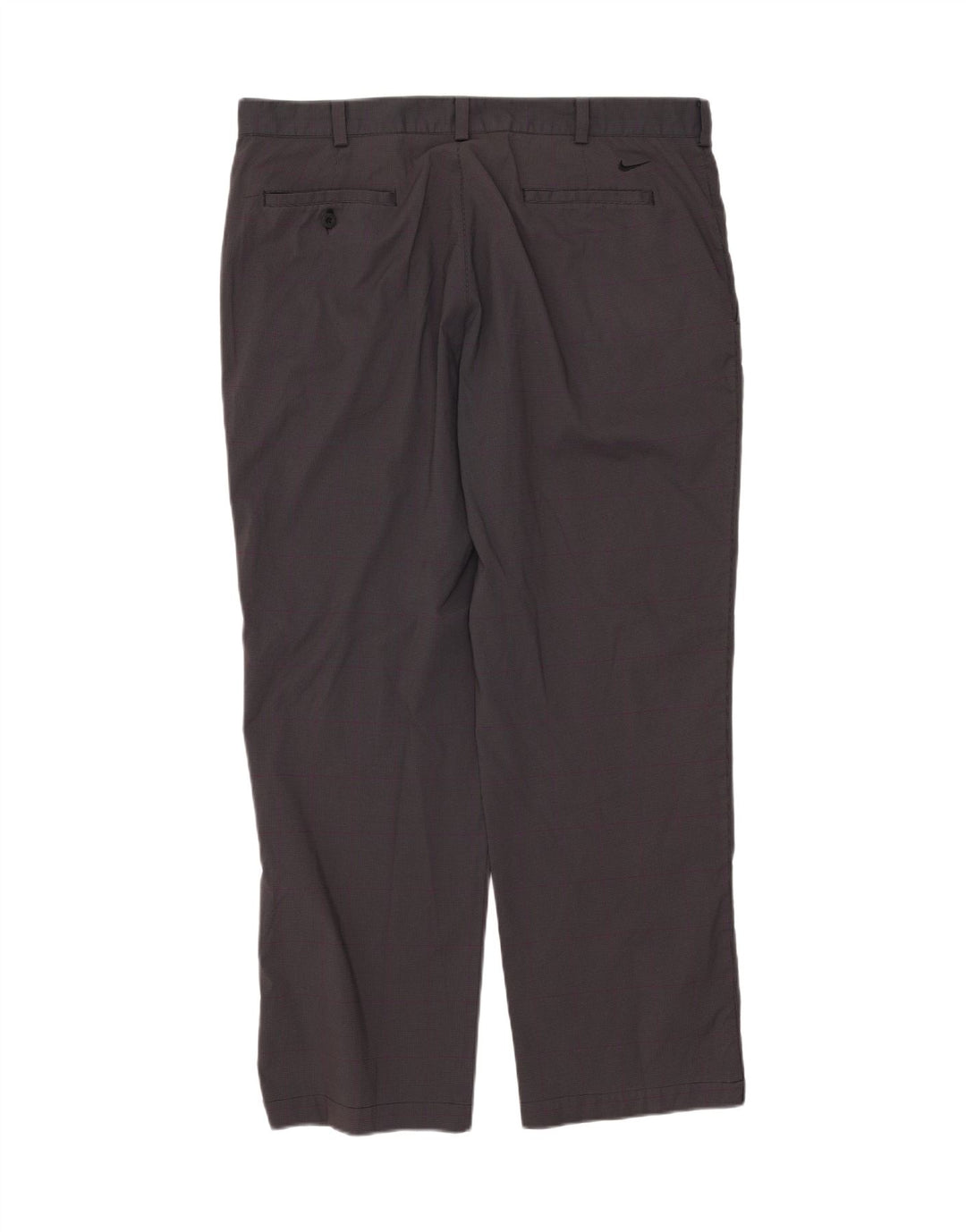 NIKE Mens Straight Chino Trousers W38 L32 Grey Check Polyester Vintage Nike and Second-Hand Nike from Messina Hembry 