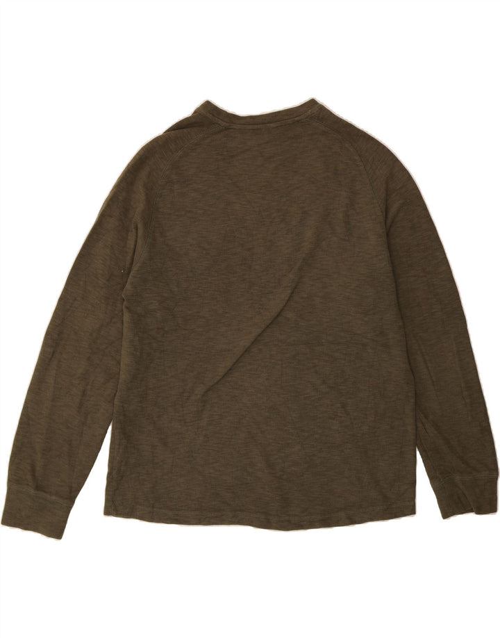 EDDIE BAUER Womens Top Long Sleeve UK 16 Large Khaki Cotton Vintage Eddie Bauer and Second-Hand Eddie Bauer from Messina Hembry 