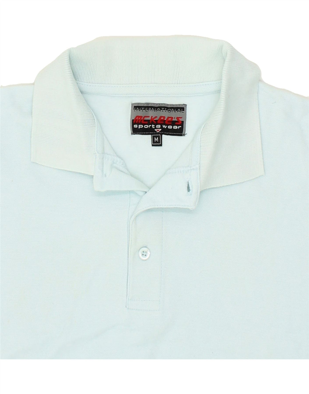 MC KEE'S Mens Polo Shirt Medium Blue Cotton Vintage MC Kee's and Second-Hand MC Kee's from Messina Hembry 