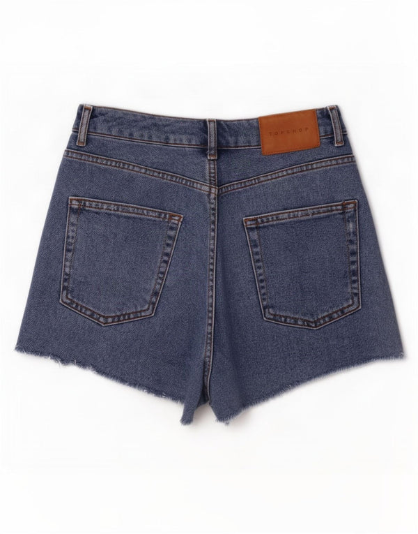 Topshop Женские джинсовые шорты Mom UK 10, маленькие, W26, синие, хлопок