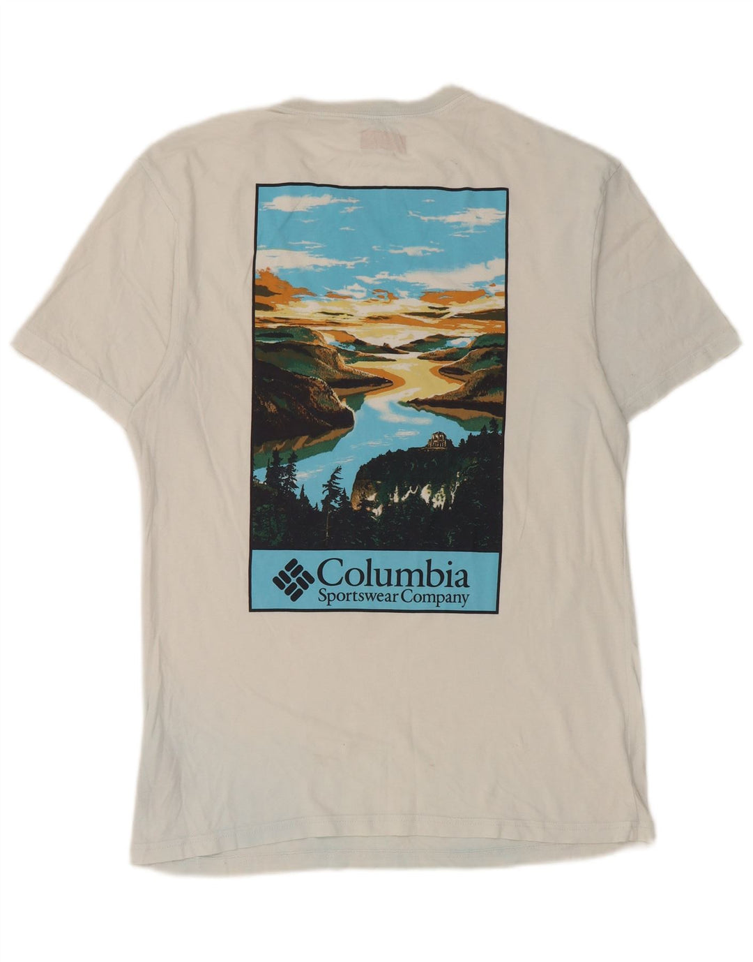 Мужская футболка Columbia с графическим рисунком, маленький белый хлопок