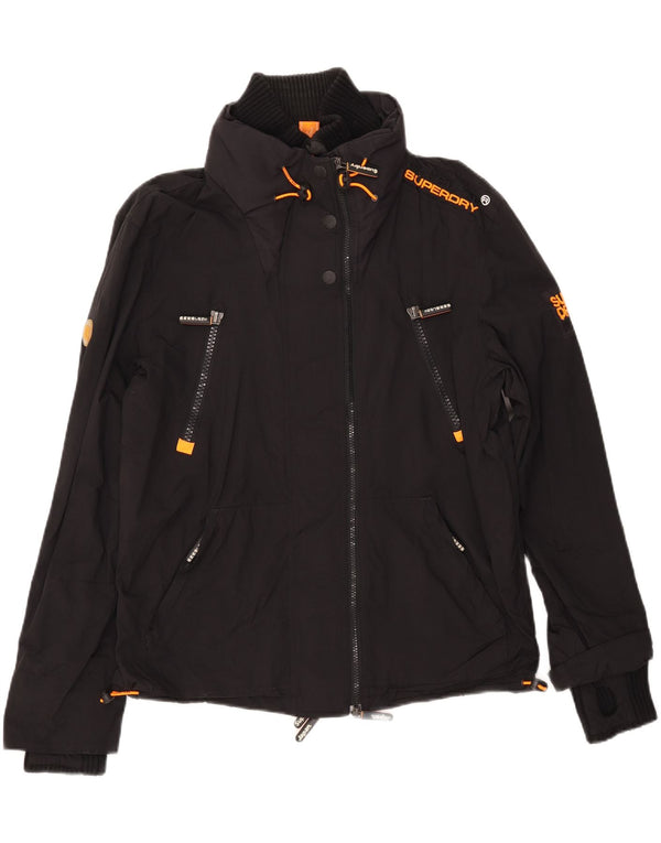 Женская ветровка SUPERDRY UK 16, большая черная нейлоновая куртка