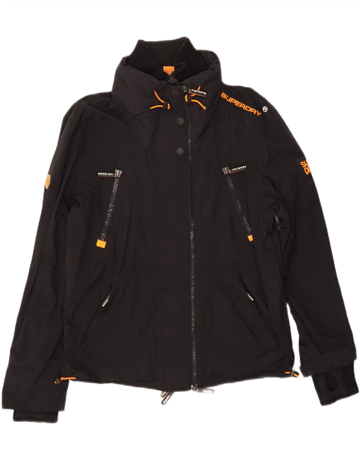 Женская ветровка SUPERDRY UK 16, большая черная нейлоновая куртка