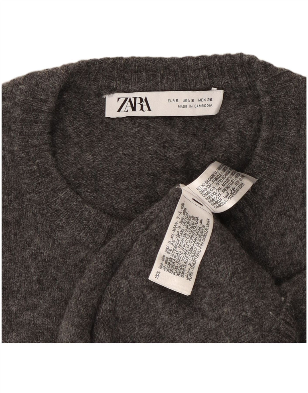 Женский кардиган Zara UK 10, маленький серый шерстяной свитер