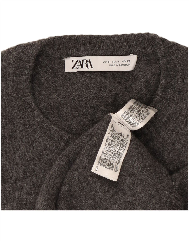 Женский кардиган Zara UK 10, маленький серый шерстяной свитер