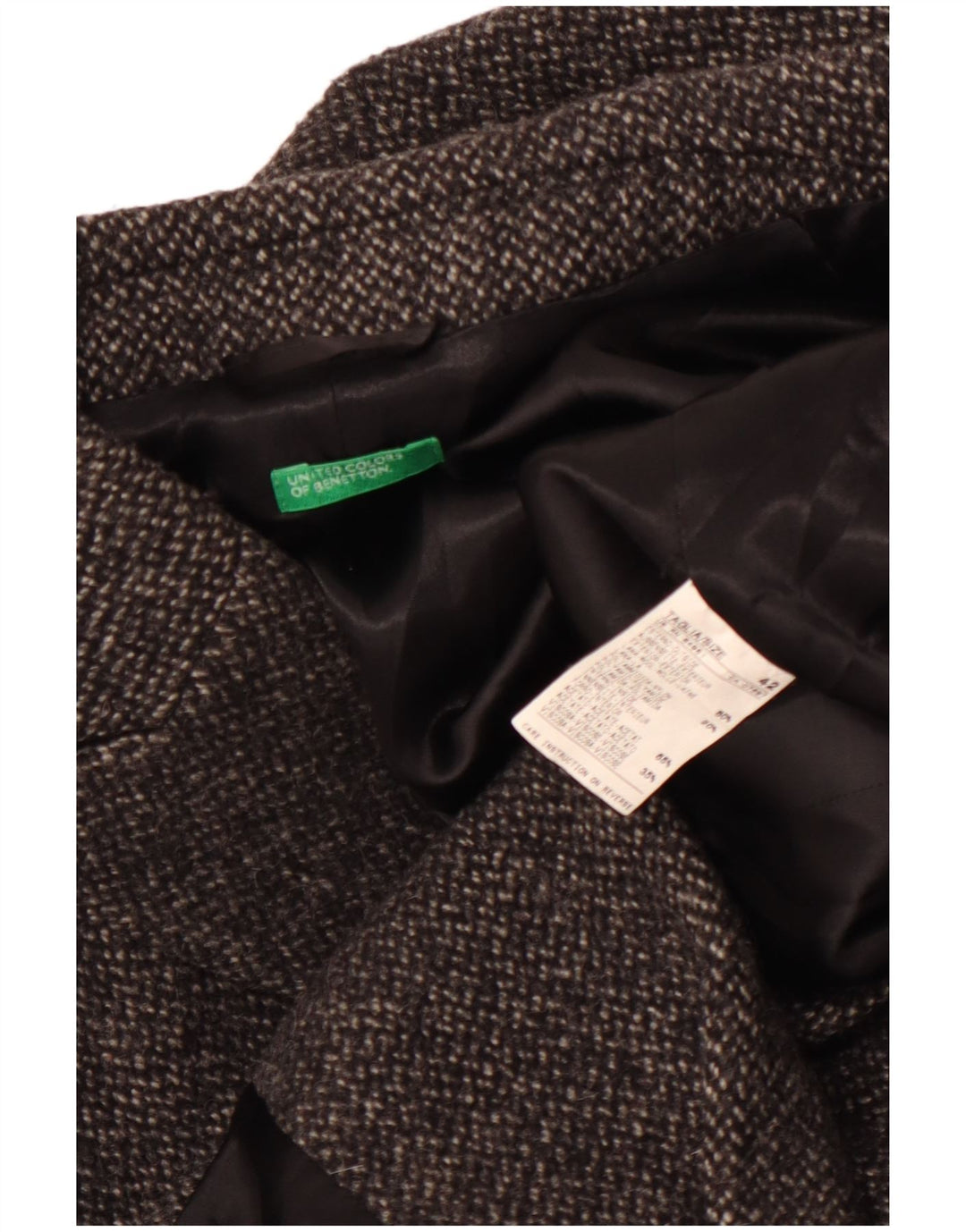 Женское пальто Benetton IT 42 Medium Grey Wool