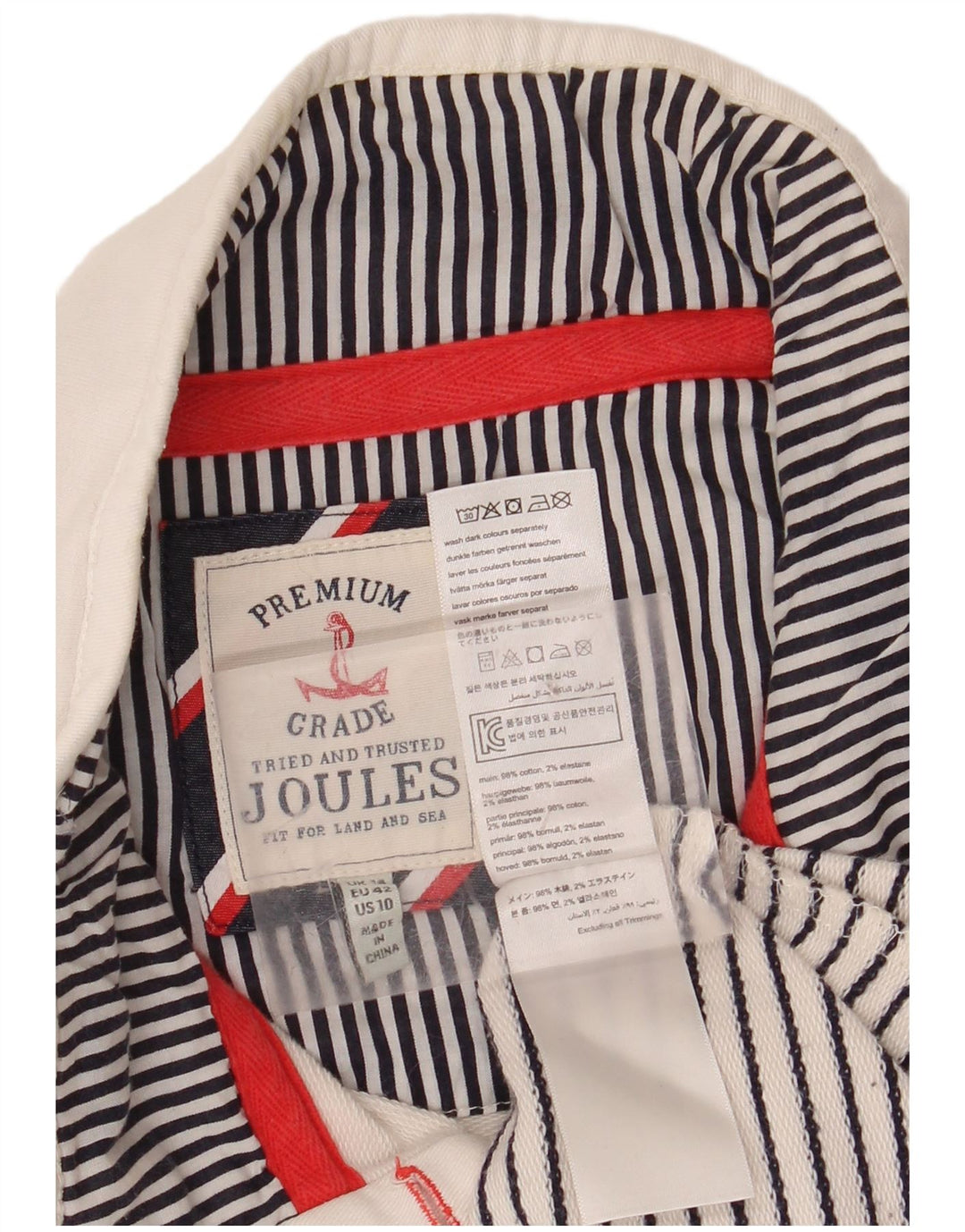 Женский свитер JOULES UK 14 Medium Off White Striped