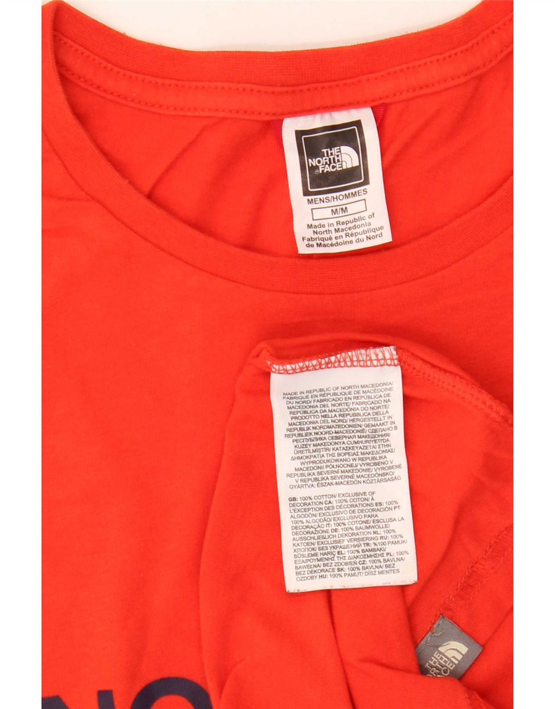 Мужская футболка с рисунком The North Face, хлопковый топ среднего красного цвета