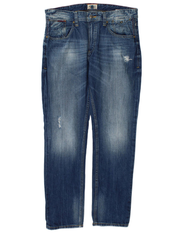 Мужские прямые джинсы Tommy Hilfiger W34 L32, синий хлопок
