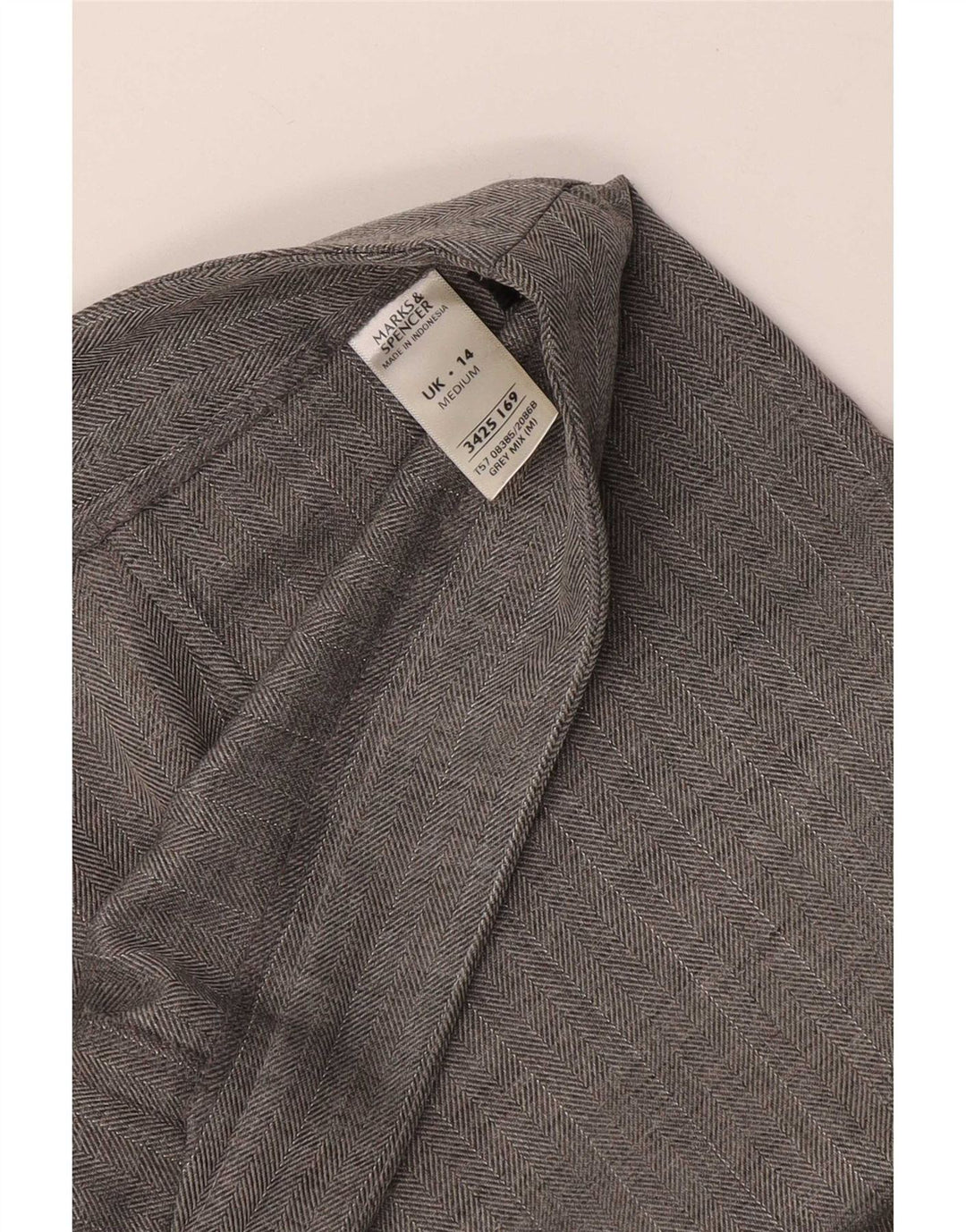 Женские костюмные брюки Marks & Spencer UK 14 Medium W32 L28 Серые с узором «елочка»