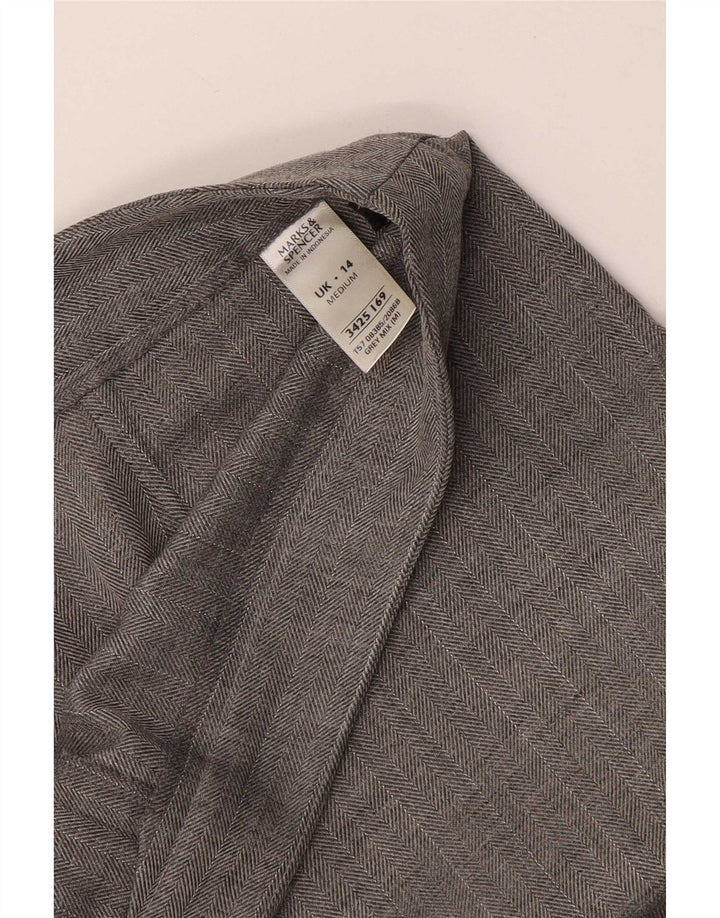 Женские костюмные брюки Marks & Spencer UK 14 Medium W32 L28 Серые с узором «елочка»