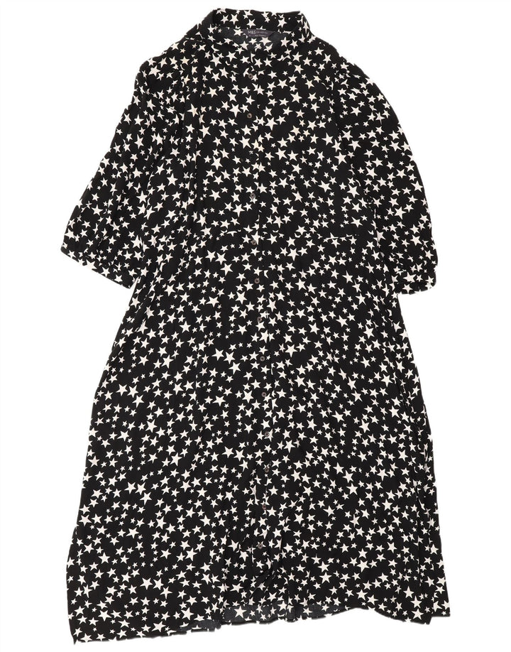 Женское платье макси с абстрактным узором Marks & Spencer UK 18 XL, черное