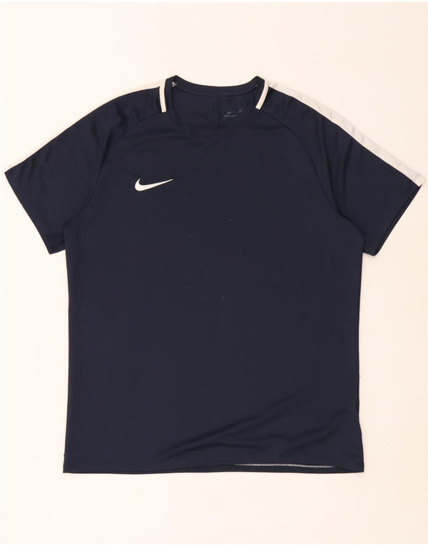 Мужская футболка Nike Dri Fit Top XL Темно-синяя с цветными блоками