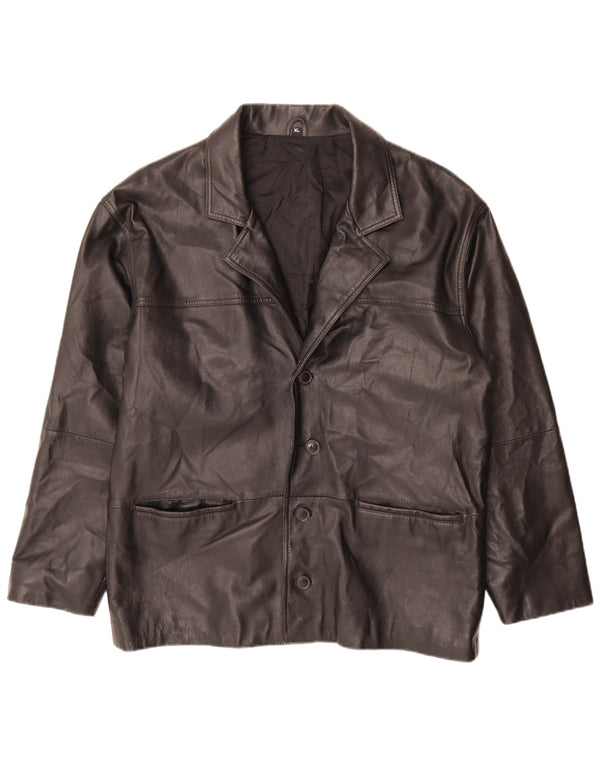 Винтажная мужская кожаная куртка UK 42 XL, черная кожа
