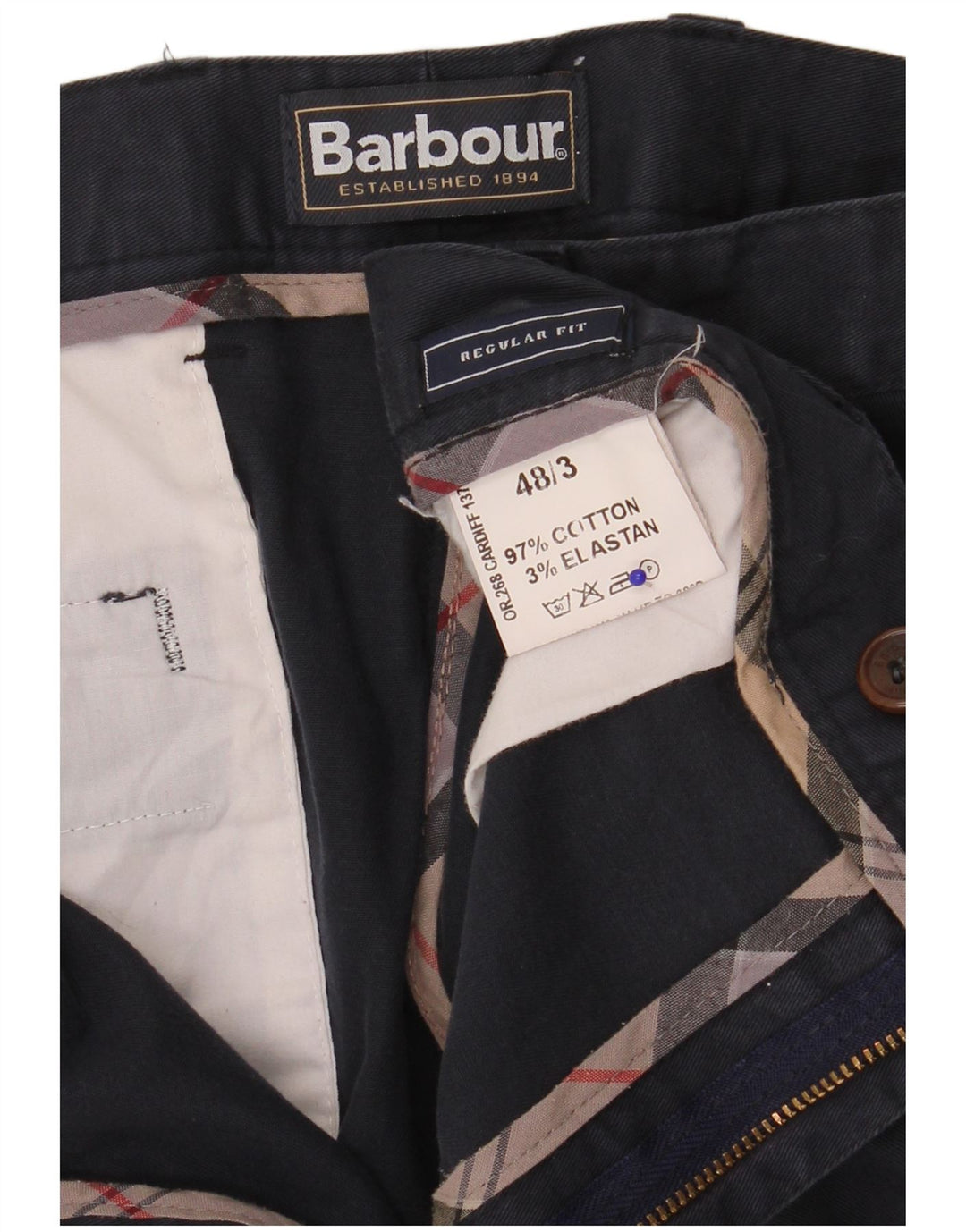 Мужские брюки-чиносы Barbour Regular Fit IT 48 Medium W36 L32 Темно-синие