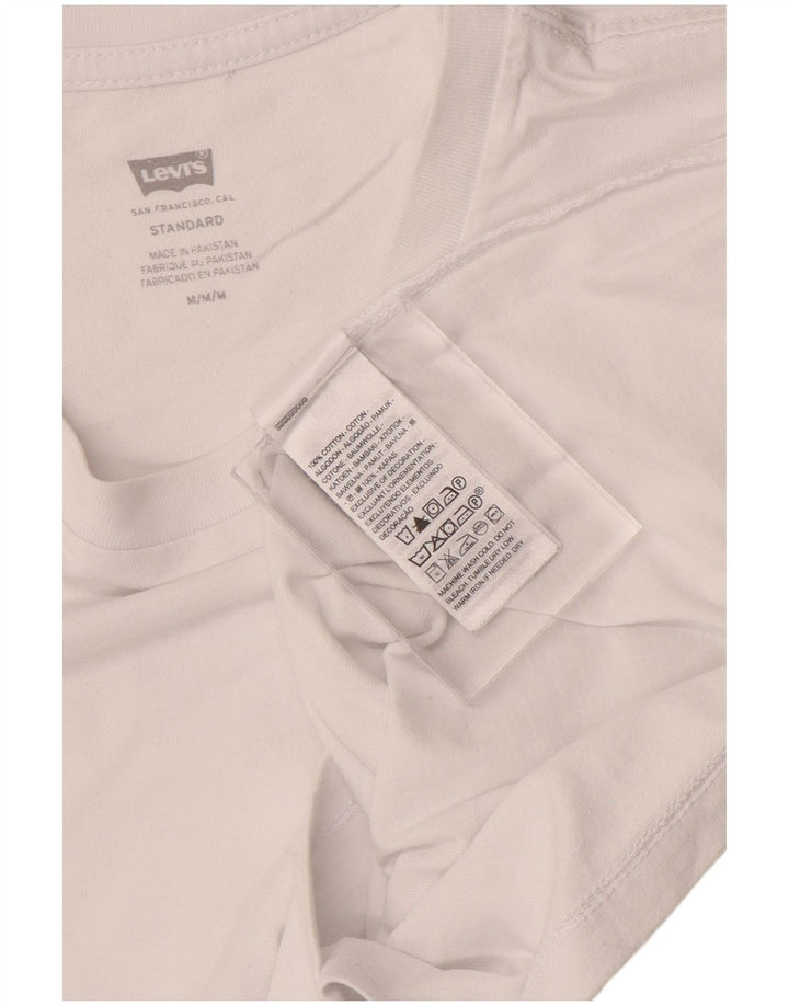 Мужская футболка Levi's Standard из хлопка среднего размера, белый цвет