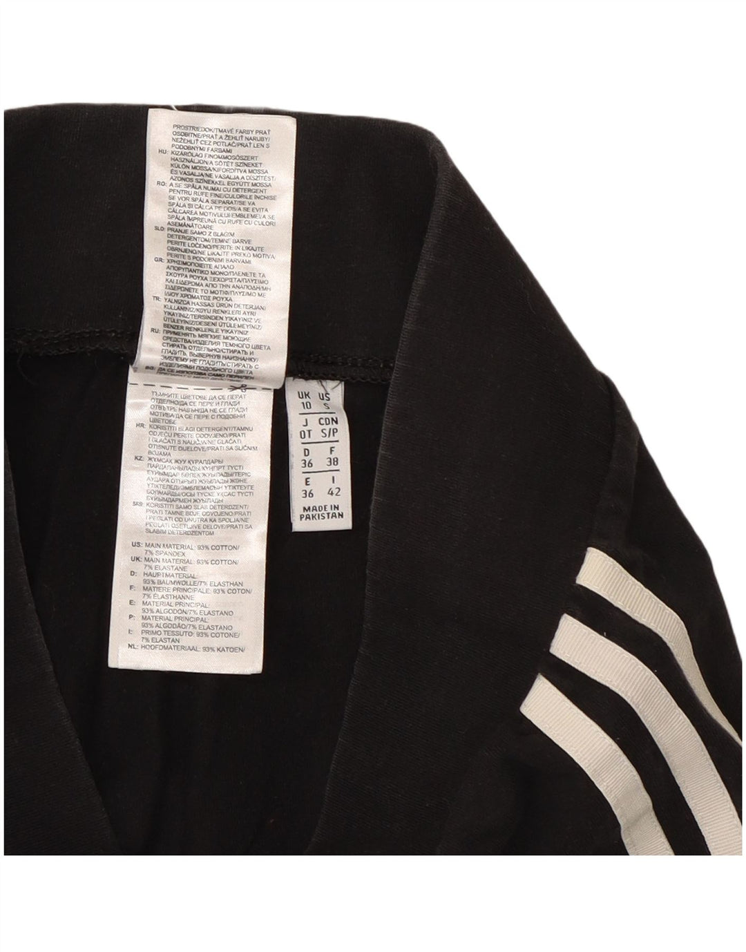 Женские леггинсы Adidas UK 10, маленькие черные хлопковые