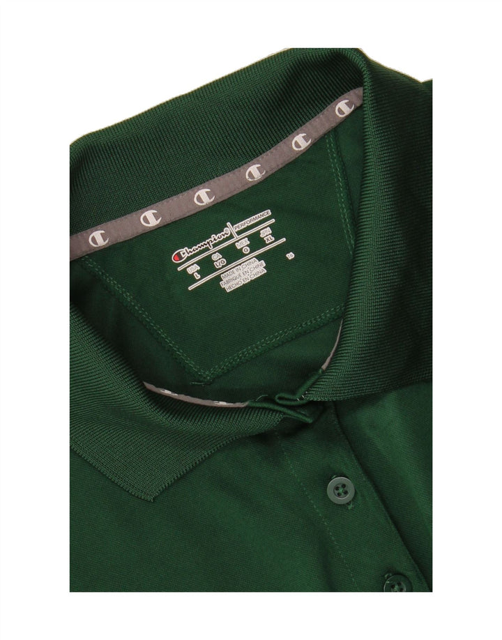 CHAMPION Womens Cougars Graphic Polo Shirt UK 16 Large Green Polyester Vintage Champion and Second-Hand Champion from Messina Hembry 