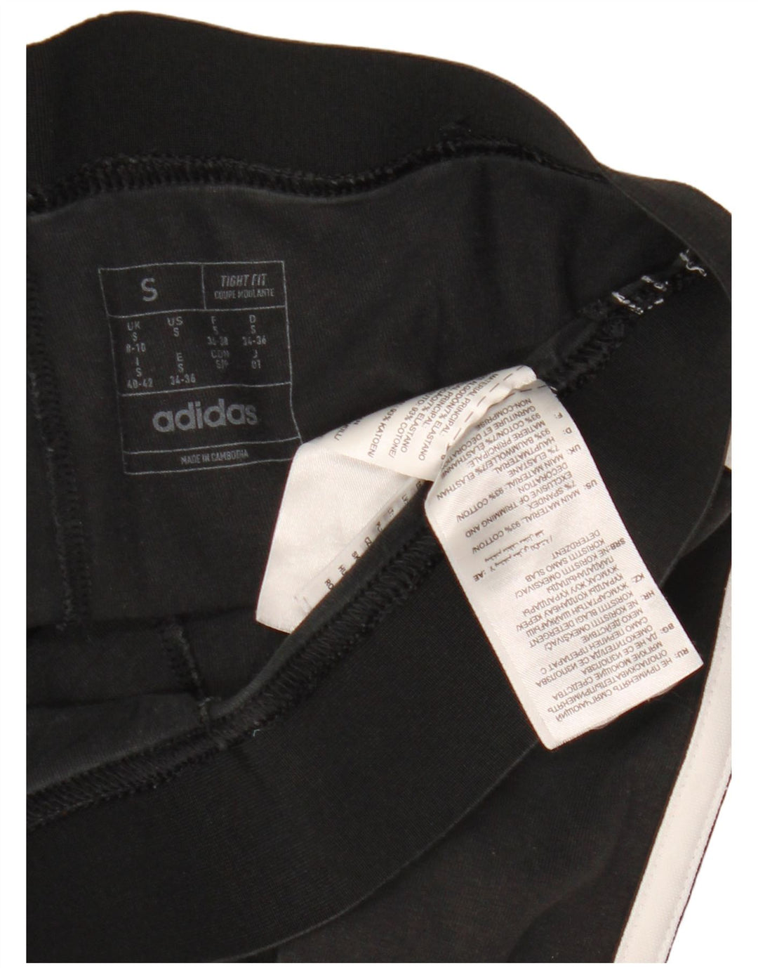 Женские облегающие леггинсы ADIDAS, размер 8/10, черный, хлопок, черный