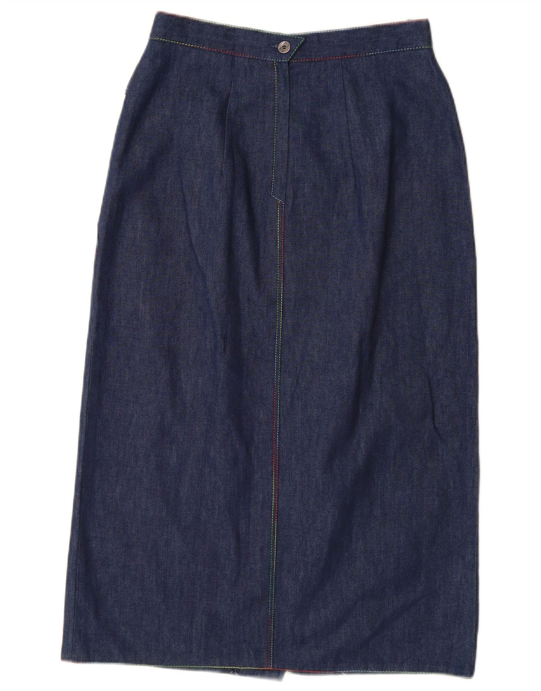 ВИНТАЖНАЯ женская джинсовая юбка с высокой талией EU 38, средний размер W26, темно-синий, хлопок