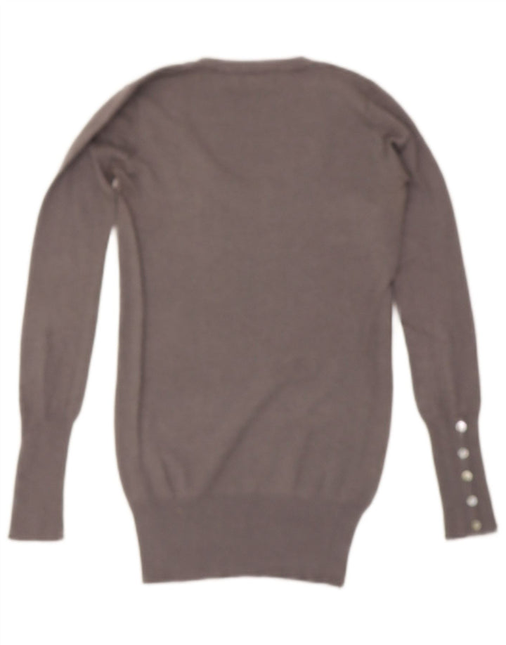 ZARA Womens Boat Neck Jumper Sweater UK 8 Small Grey Rayon