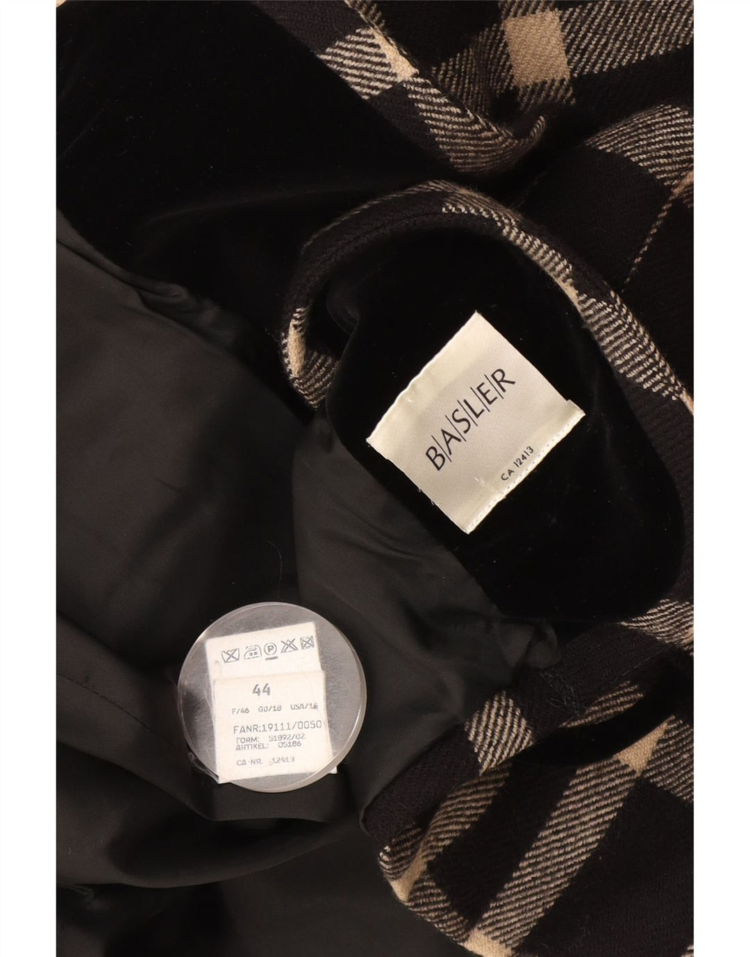 Женский пиджак Basler на 1 пуговице UK 18 XL, черная шерстяная клетка