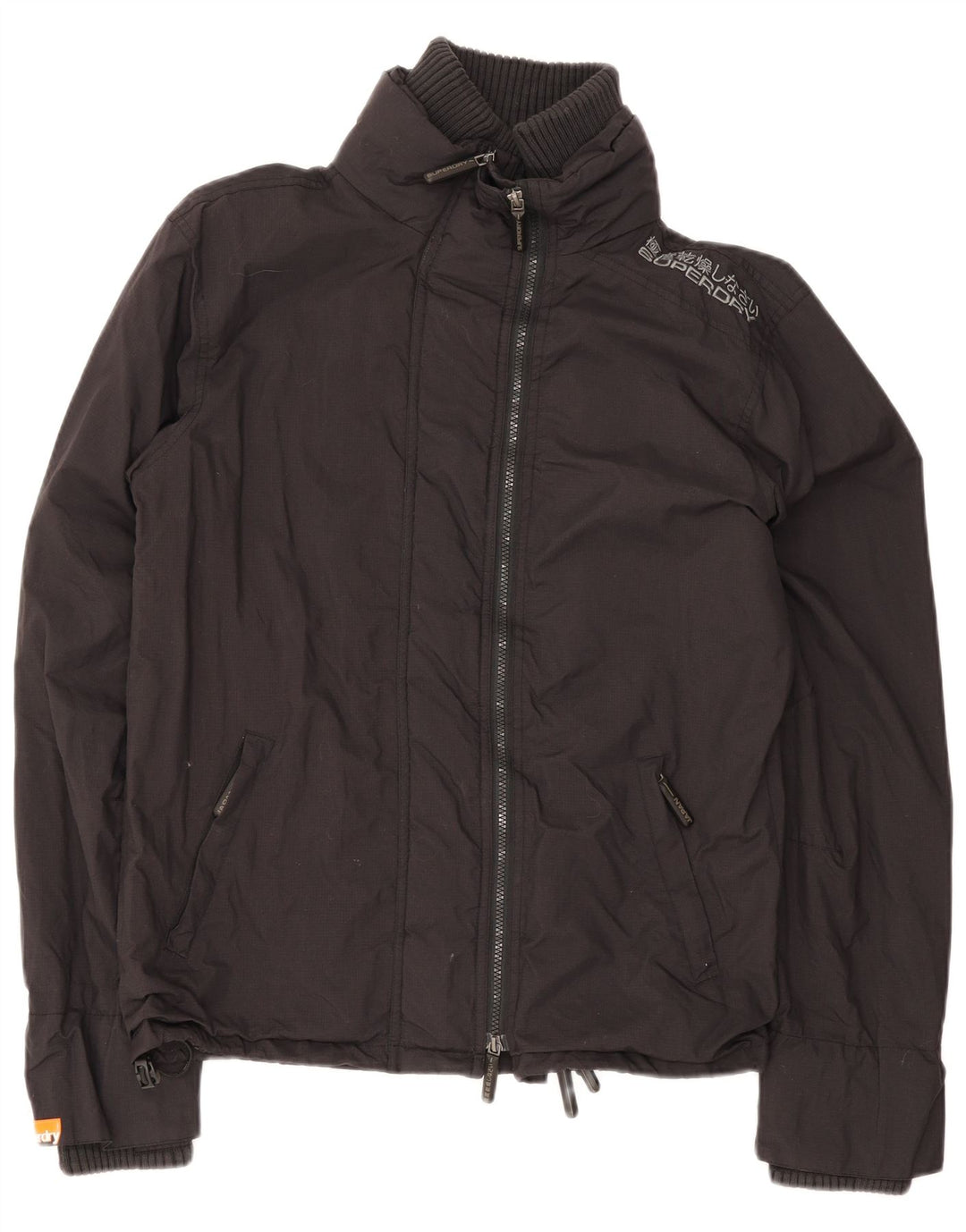 Женская дождевик Superdry UK 16, большой черный нейлон