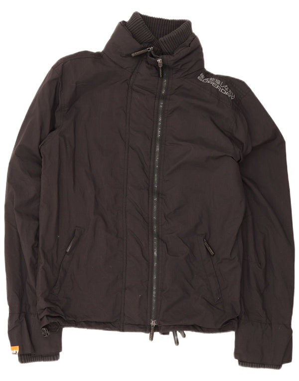 Женская дождевик Superdry UK 16, большой черный нейлон