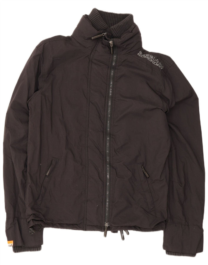 Женская дождевик Superdry UK 16, большой черный нейлон