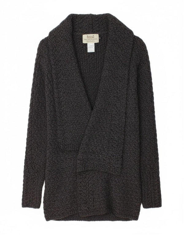 Женский удлиненный открытый кардиган Aran Islands UK 14, большой серый в крапинку