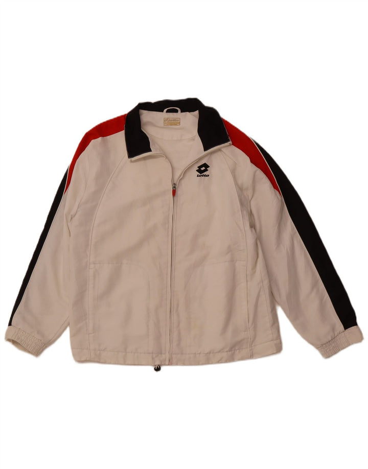 Женский спортивный костюм LOTTO, верхняя куртка UK 16, большой белый полиэстер с цветными блоками