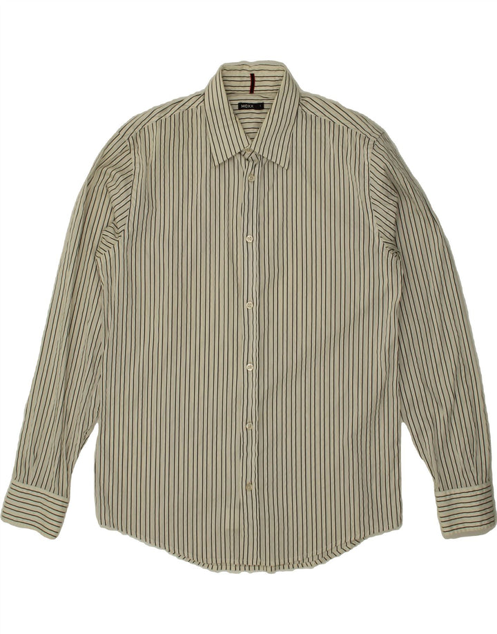 MEXX Mens Shirt Large White Striped Cotton Vintage Mexx and Second-Hand Mexx from Messina Hembry 