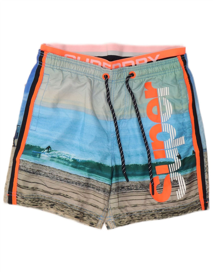 Мужские шорты для плавания Superdry с абстрактным рисунком и рисунком, средние разноцветные