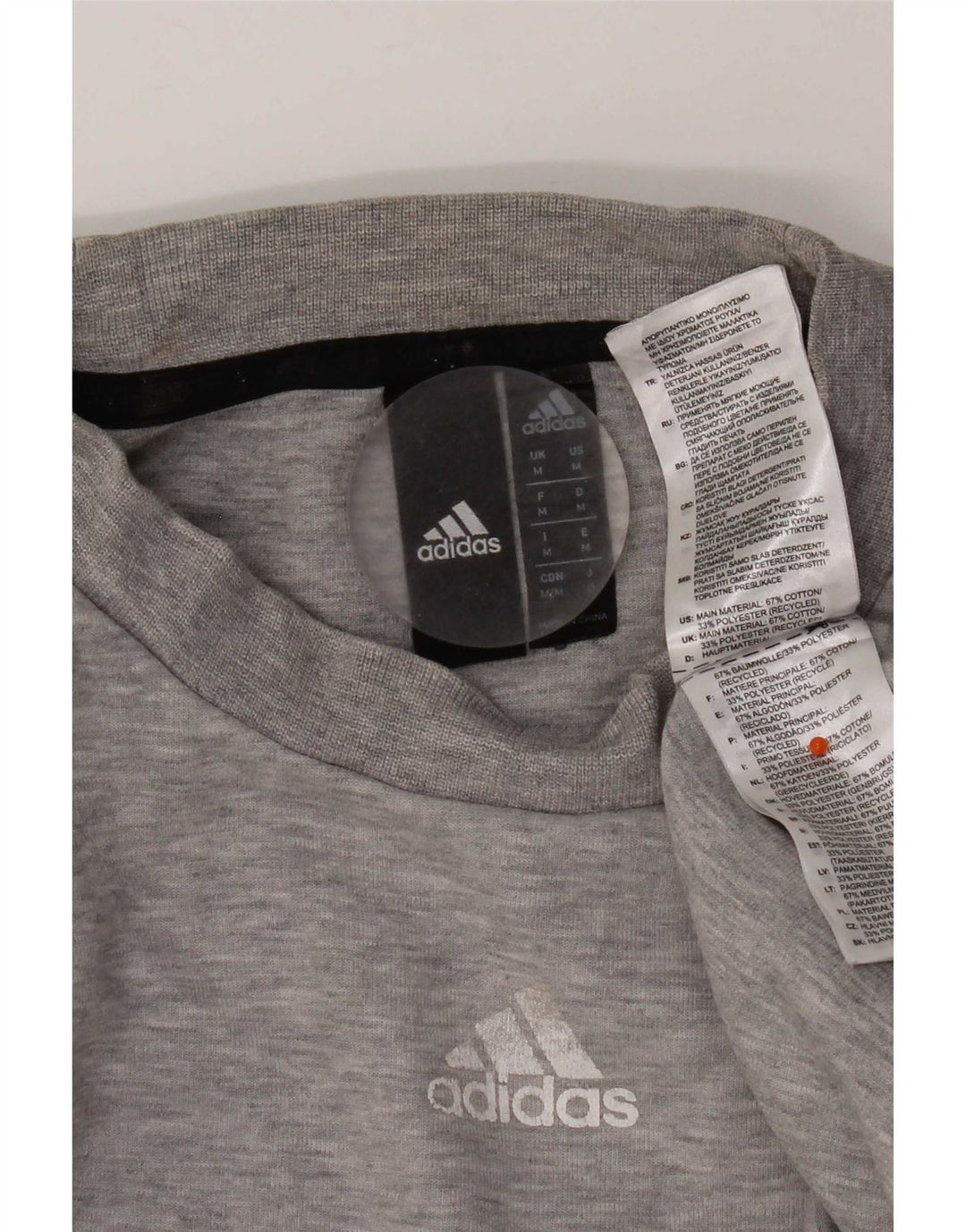 Мужской свитер Adidas, джемпер среднего серого цвета, хлопок