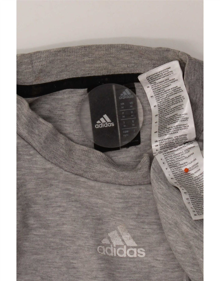Мужской свитер Adidas, джемпер среднего серого цвета, хлопок