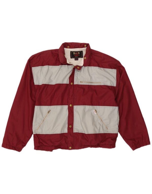 Мужская куртка-бомбер CAMPRI с капюшоном UK 40, большой бордовый полосатый полиэстер