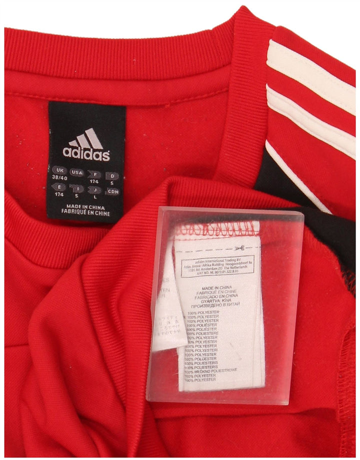 Мужской джемпер Adidas UK 38/40, средний красный, полиэстер с цветными блоками