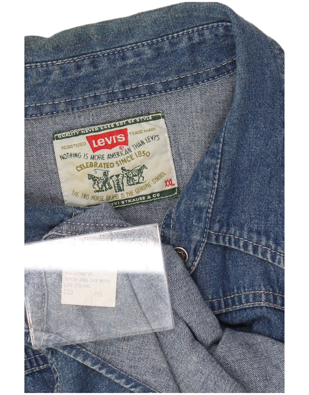 Мужская джинсовая рубашка LEVI'S 2XL Синяя Хлопок