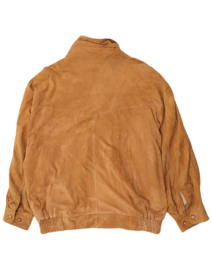 Christian Berg Мужская замшевая куртка-бомбер IT 56 3XL Коричневая кожа