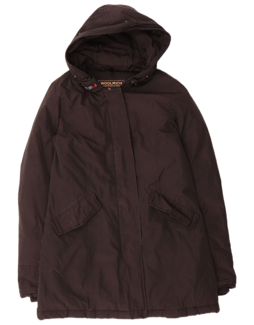 Женское стеганое пальто с капюшоном Woolrich UK 10, маленький черный хлопок