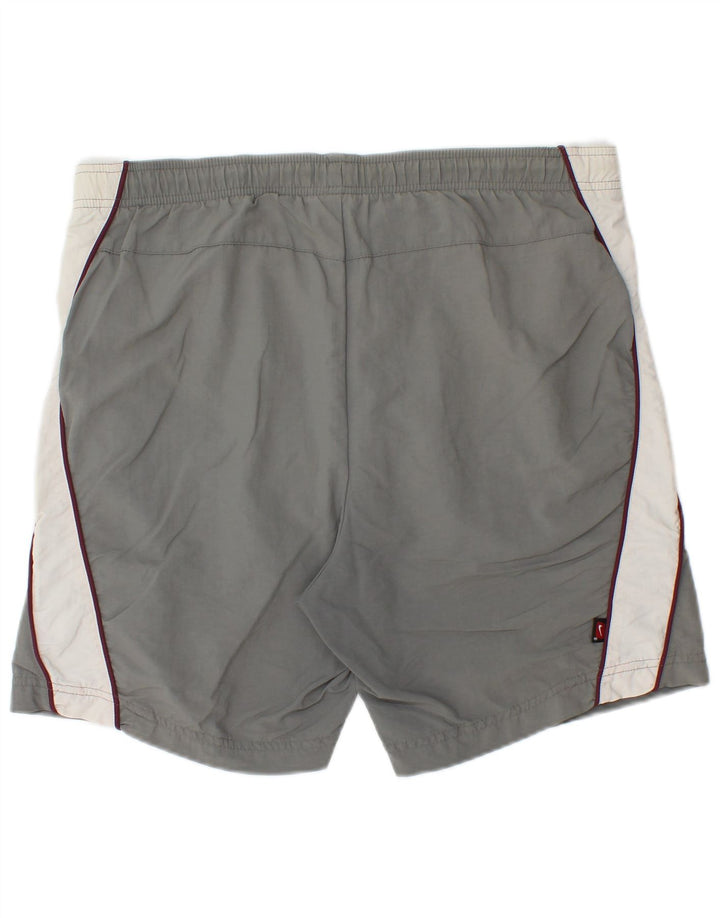 Мужские спортивные шорты Nike UK 39/41, нейлон среднего серого цвета с цветными блоками