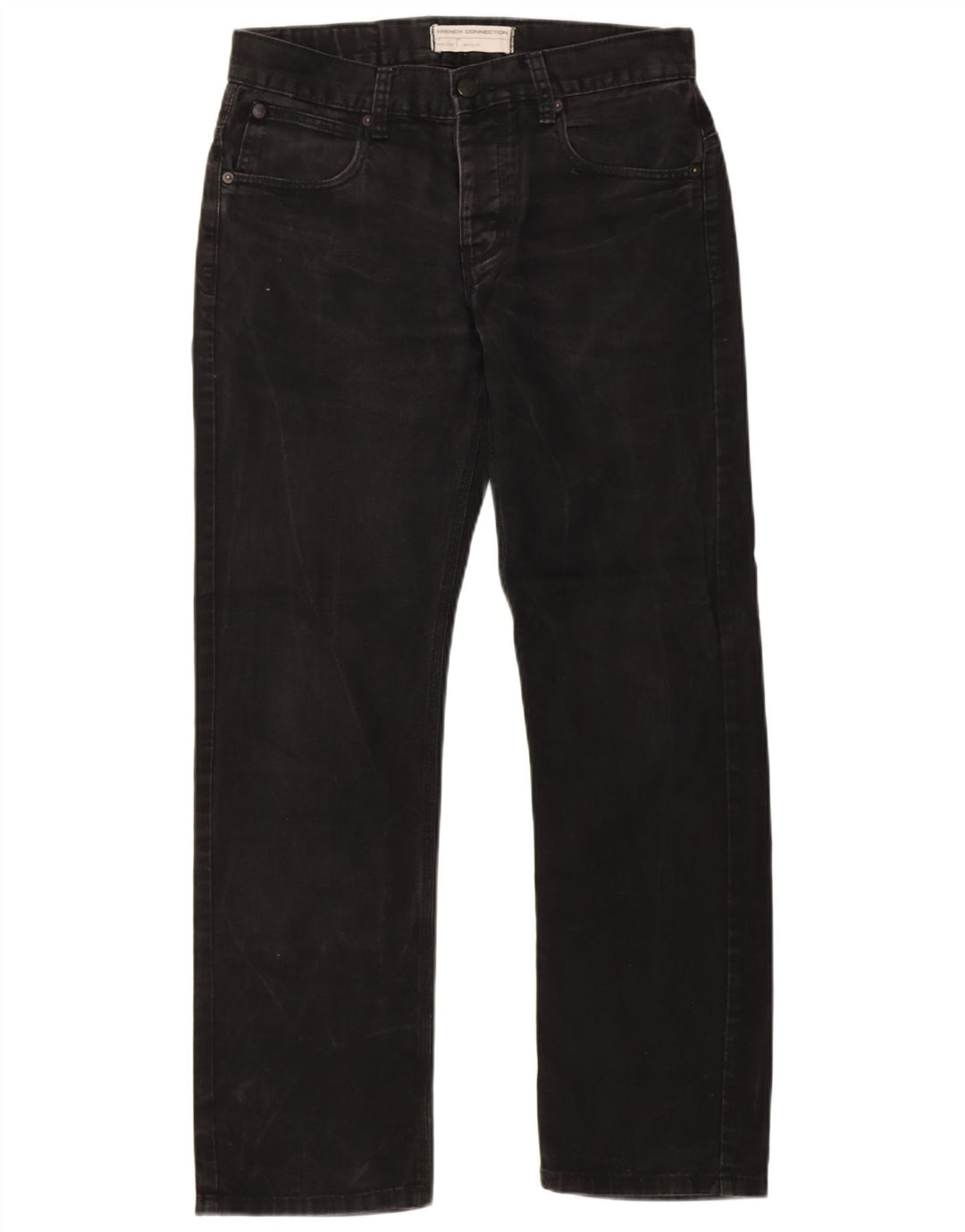 Мужские прямые джинсы Regular Fit French Connection W32 L32, черный хлопок