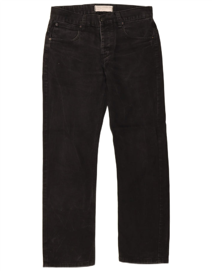 Мужские прямые джинсы Regular Fit French Connection W32 L32, черный хлопок