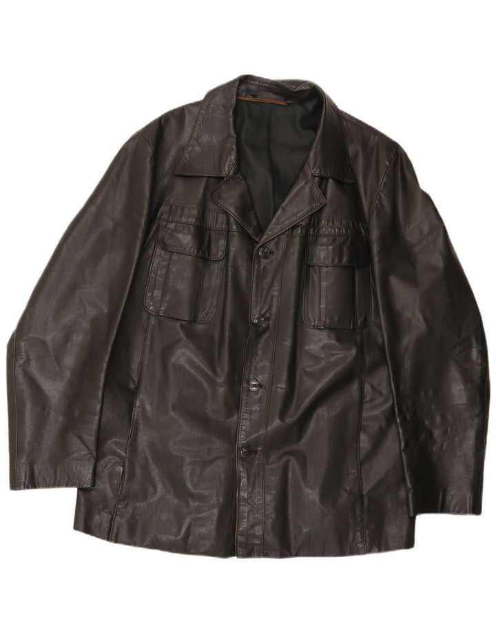 Мужская кожаная куртка Zeiler UK 40, большая черная